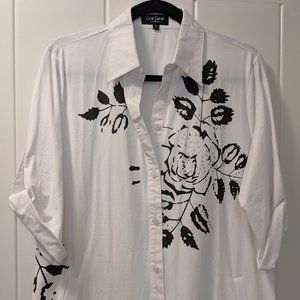 Rhinestone-studded White & Black Tunic